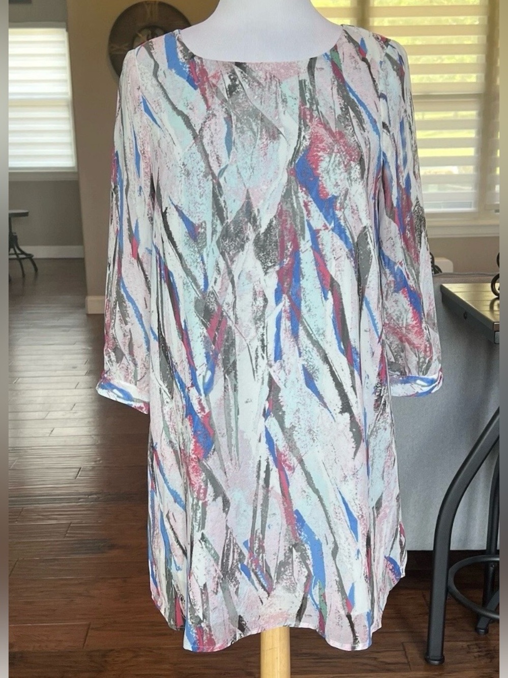 Jack Abstract Print Sheer Dress Lined Size Medium EUC